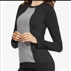 CAbi Dynamo Black Gray Long Sleeve Athletic Top Size Medium